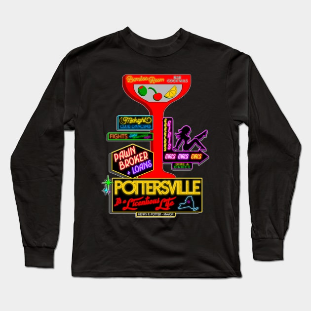 Pottersville (In Color) Long Sleeve T-Shirt by darklordpug